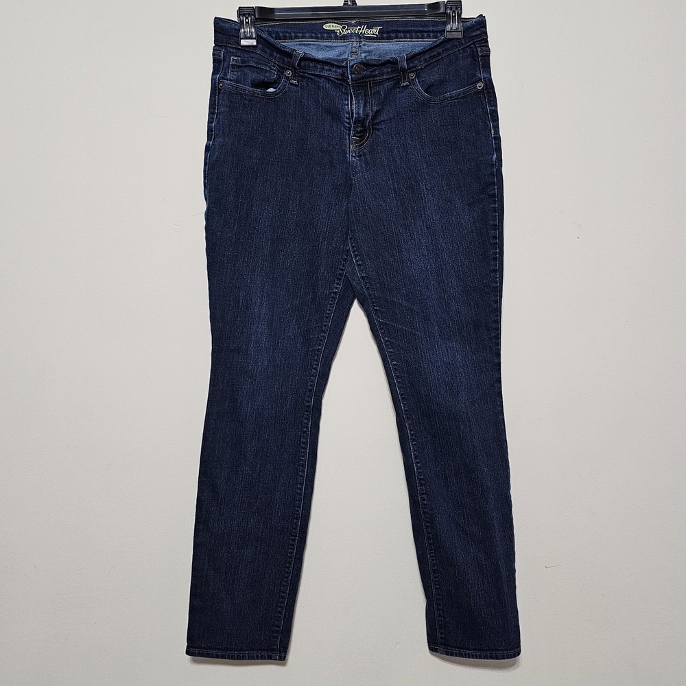 Old Navy Women Jeans Size 12 Blue‎ Long Sweetheart Dark Wash Stretch 452226